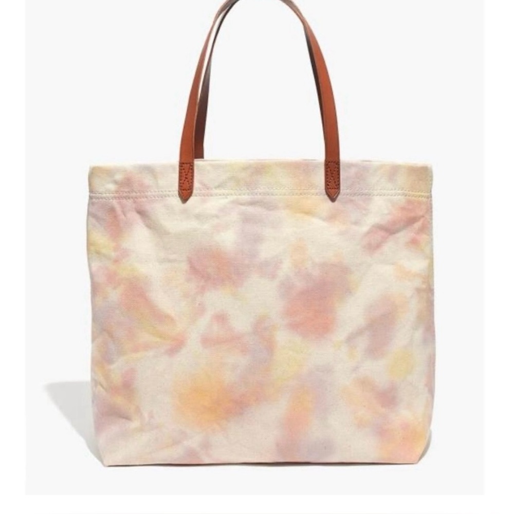 Madewell Tie Dye Canvas Bag with Leather Handles